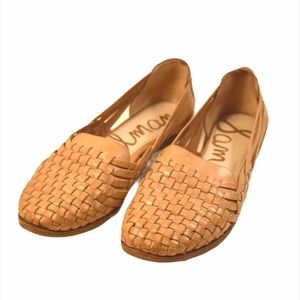 Sam Edelman Tan Woven Leather Huarache Slip On
